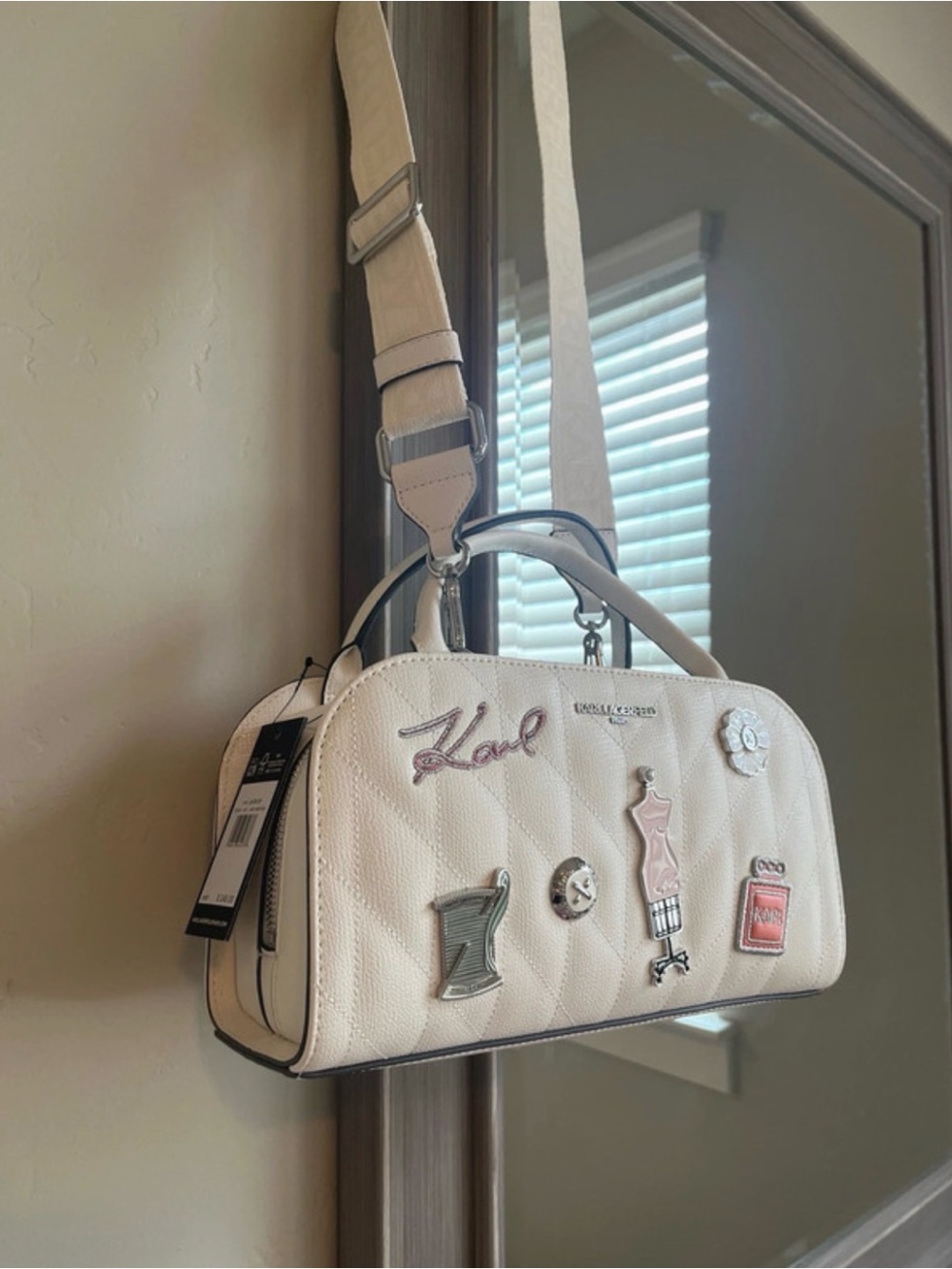 Karl Lagerfeld Maybelle Satchel with Pins - Picture 3 of 11